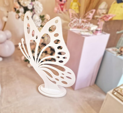 Farfalla da 1 Metro | Struttura per Allestimenti Party, Sagoma in Legno spessore 8mm con Solida Base | Backdrop per Scenografie e Weddind