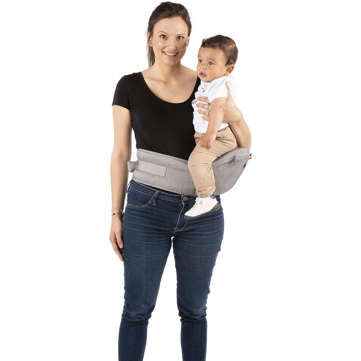 Chicco Hip Seat Carrier Marsupio Neonati Ergonomico da 0 Mesi a 15 kg, Porta Bebè 3in1 Multifunzione con Base Rigida Staccabile, Spallacci Imbottiti e Cappuccio Protettivo, 8 Posizioni - Beige