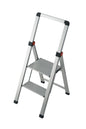 GIERRE BS200 Sgabello con Parapetto Alto in Alluminio SLIMSTEP 2 gradini | Scaletta Ultra Slim Sottile Minimo Ingombro