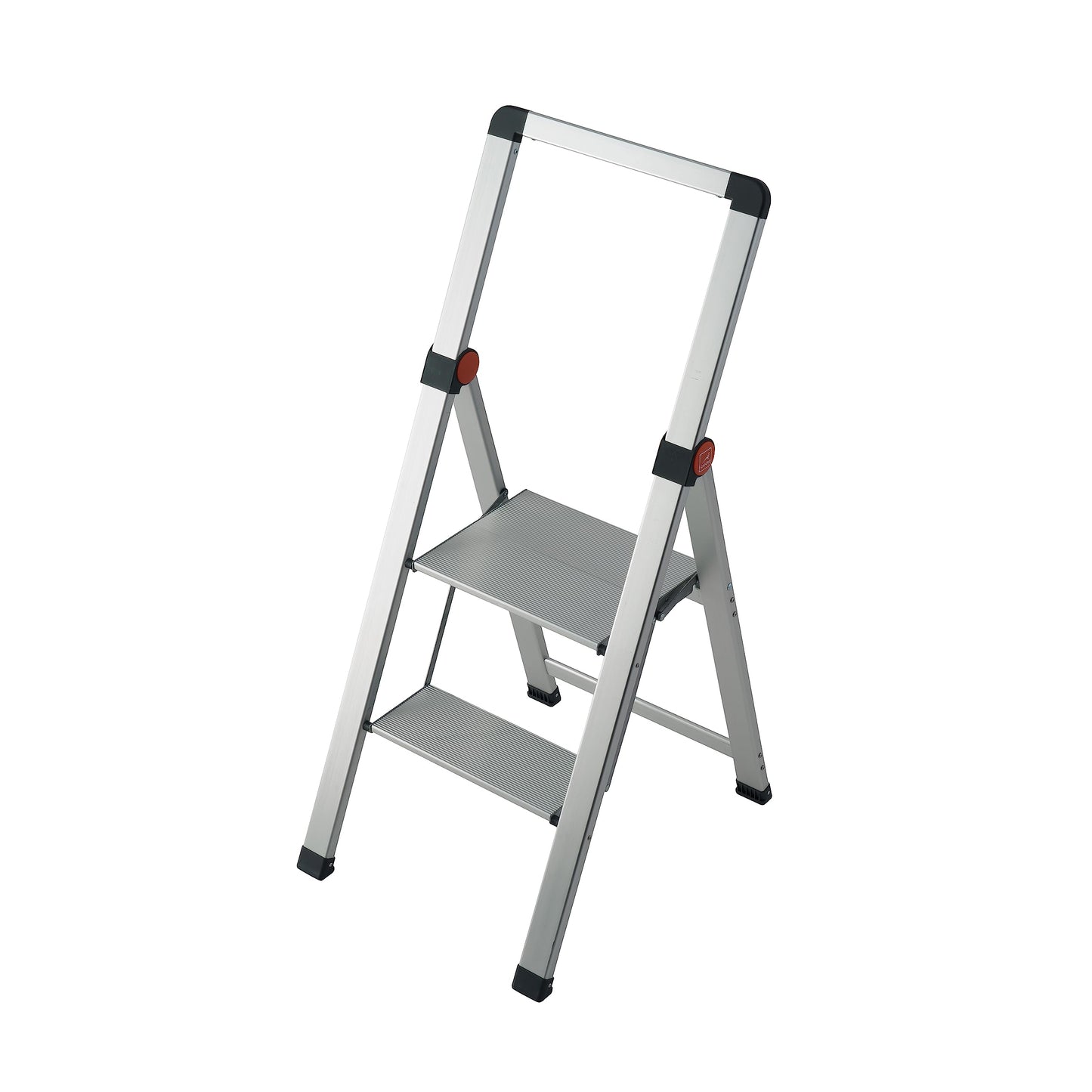 GIERRE BS200 Sgabello con Parapetto Alto in Alluminio SLIMSTEP 2 gradini | Scaletta Ultra Slim Sottile Minimo Ingombro