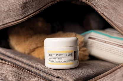 Fiocchi di Riso Burro PROTETTIVO, Crema Viso e Mani, con Ceramidi e Fico d'India, per Cute Sensibile, 2 Flaconi da 30 ml