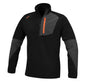 BETA 7654N M - Felpa in micropile da uomo con zip corta e polsini elasticizzati, micropile elasticizzato in poliestere e spandex con tasca al petto e chiusura zip verticale - nero
