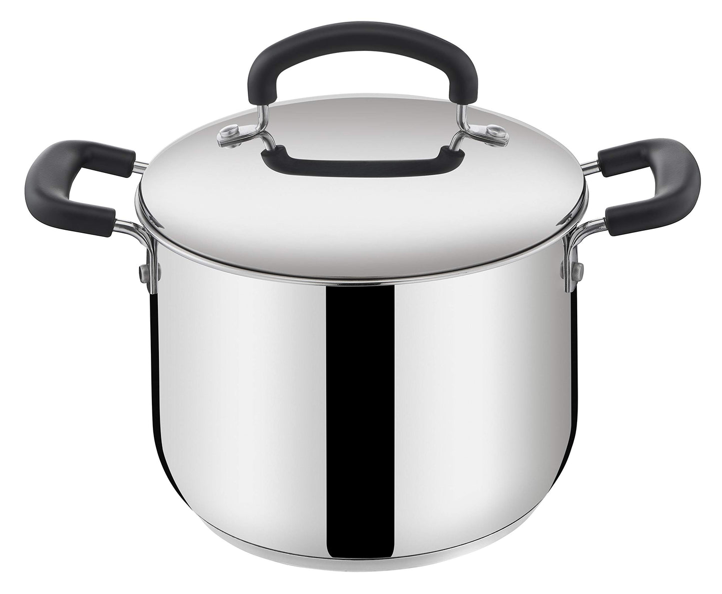 Lagostina Pratica Set di Pentole Induzione, in Acciaio Inox 18/10, 13 Pezzi, Batteria con 4 Casseruole, Pentola, Padella Antiaderente, Mestolo, Schiumarola, Prendispaghetti, 4 Coperchi