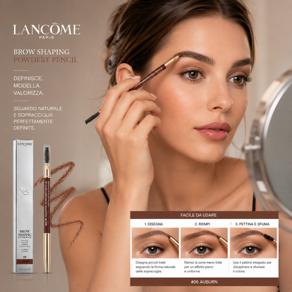 Lancôme Brow Shaping #06 - Matita Polverosa Ramata + Pettine per Sopracciglia