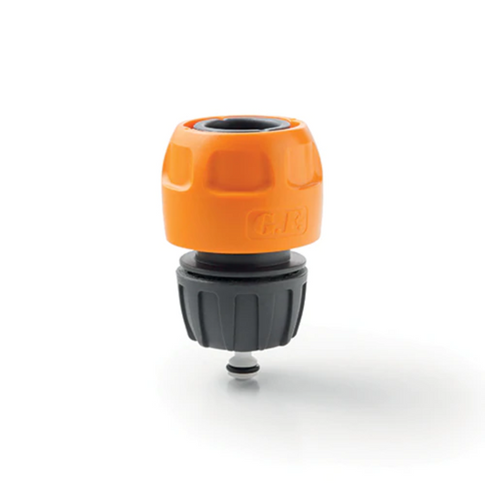 GF Acquastop | Connettore per Tubo da 1/2" a 5/8" | Raccordo Portagomma per Irrigazione Giardino con Valvola Arresto Automatico dell’Acqua.