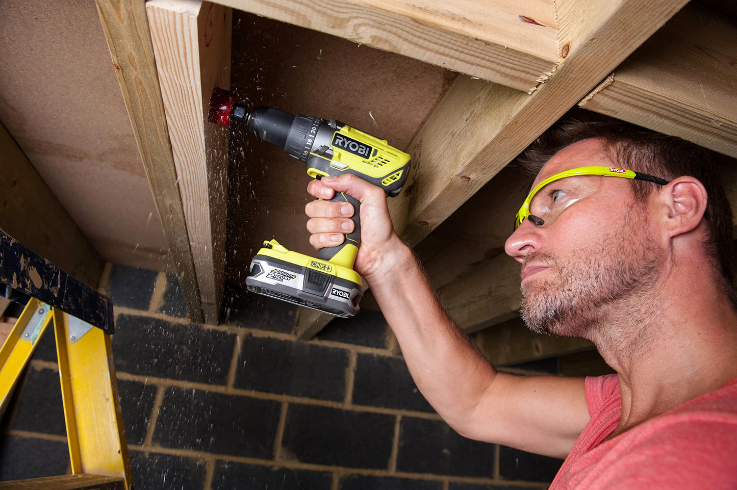 Ryobi R18DD3 – 0 Trapano Avvitatore a Batteria 18V ONE+, Batteria non Inclusa, con Luce LED, 2 Velocità, per Legno e Metallo