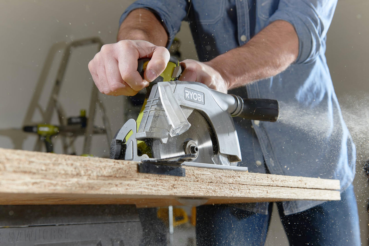 Ryobi R18CS-0 Sega Circolare a Batteria 18V ONE+, Batteria non Inclusa, Lama da 165mm a 24 Denti, Velocità a Vuoto di 4.700 giri/min, Indicato per Legno, Compensato e Truciolare