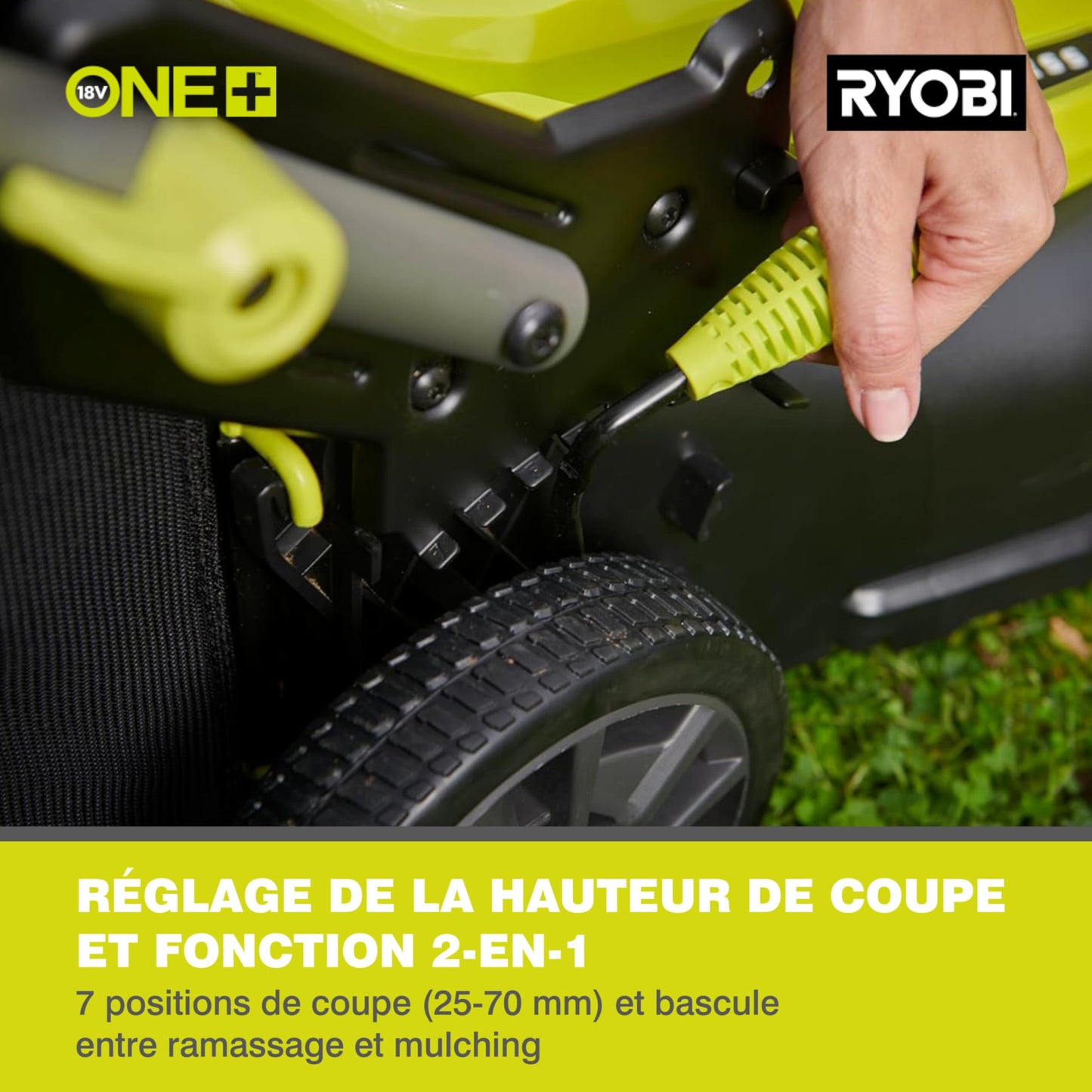 Ryobi RY18LMX40C-150 Rasaerba a Batteria 18V ONE+, Larghezza di Taglio 40 cm, Motore Brushless, Batteria 5.0 Ah Inclusa