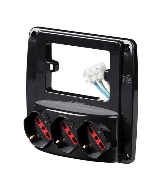 ROSI RS94133 Emilia Smart, Nero, 3 Prese Schuko / Bivalente