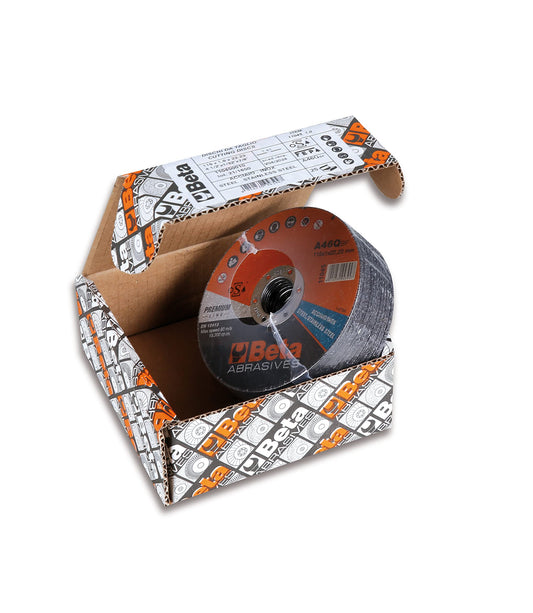 Beta 11045 1.6 Mole Abrasive da Taglio per Acciaio e Inox, Mole per Smerigliatrice, Diametro 115 mm, Spessore 1.6 mm, Foro da 22.23 mm