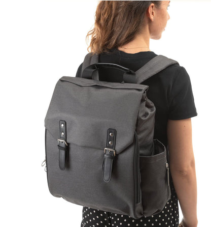 Chicco Lightweight and functional backpack for parents, equipped with thermal pockets, practical, elegant and functional, with magnetic closure, dark gray