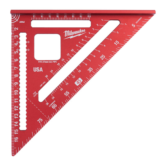 MILWAUKEE Squadra Triangolare Metrica 18cm Base Larga, Guida per Tubi, Falegname