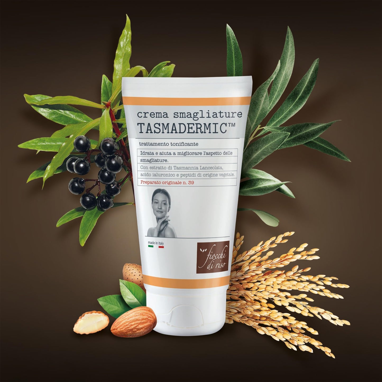 Fiocchi di Riso - Crema smagliature TASMADERMIC™ - 150ml - SMAGLIATURE - Idrata e aiuta a migliorare l'aspetto delle smagliature. Pack riciclato