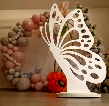 Farfalla da 1 Metro | Struttura per Allestimenti Party, Sagoma in Legno spessore 8mm con Solida Base | Backdrop per Scenografie e Weddind