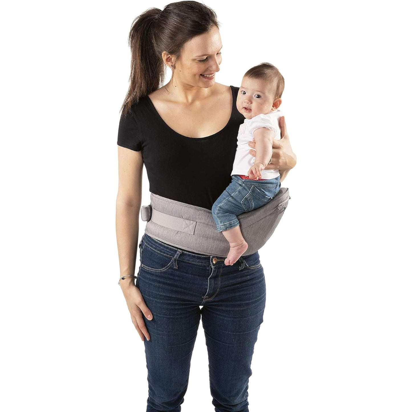 Chicco Hip Seat Carrier Marsupio Neonati Ergonomico da 0 Mesi a 15 kg, Porta Bebè 3in1 Multifunzione con Base Rigida Staccabile, Spallacci Imbottiti e Cappuccio Protettivo, 8 Posizioni - Beige