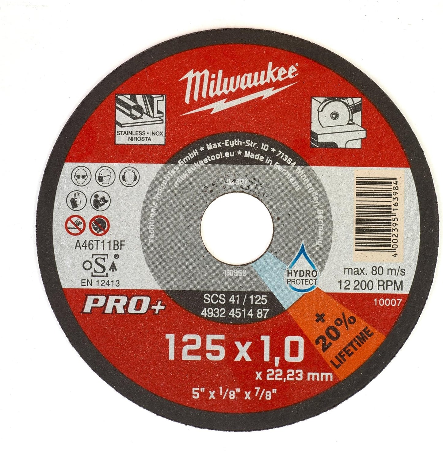 MILWAUKEE 1 Disco da Taglio Sottile | Metallo Ø125mm x1,0mm per Smerigliatrice