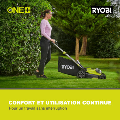Ryobi RY18LMX40C-150 Rasaerba a Batteria 18V ONE+, Larghezza di Taglio 40 cm, Motore Brushless, Batteria 5.0 Ah Inclusa