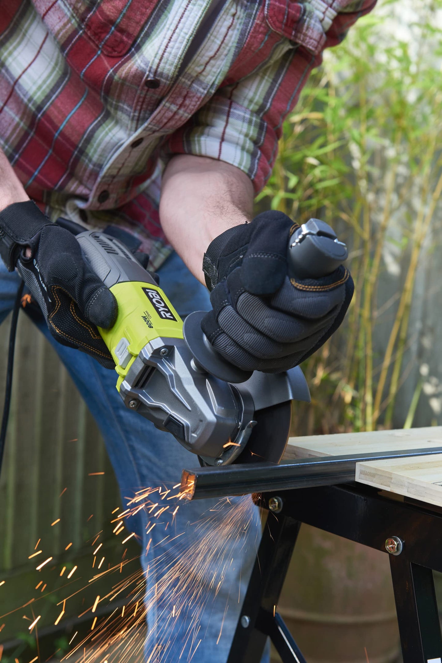 Ryobi RAG 800-g 125-Smerigliatrice elettrica con filo, 800 W