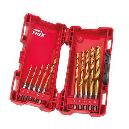 Milwaukee Metal Drill Bit Set 48894759 56-Piece HSS-G Red Hex Titanium Shockwave, 1 W, 0 V