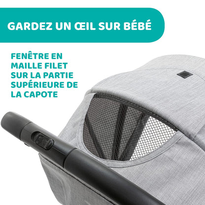 Trolley Me Lightweight Stroller from 0 Months to 15 kg, Reclining and Folding Stroller with Trolley Function, Compact Folding, Rain Cover and Extendable Canopy, Maximum Load Capacity 18 kg