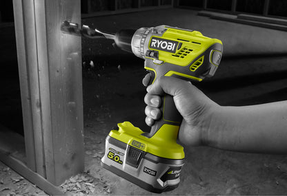 Ryobi R18DD3 – 0 Trapano Avvitatore a Batteria 18V ONE+, Batteria non Inclusa, con Luce LED, 2 Velocità, per Legno e Metallo