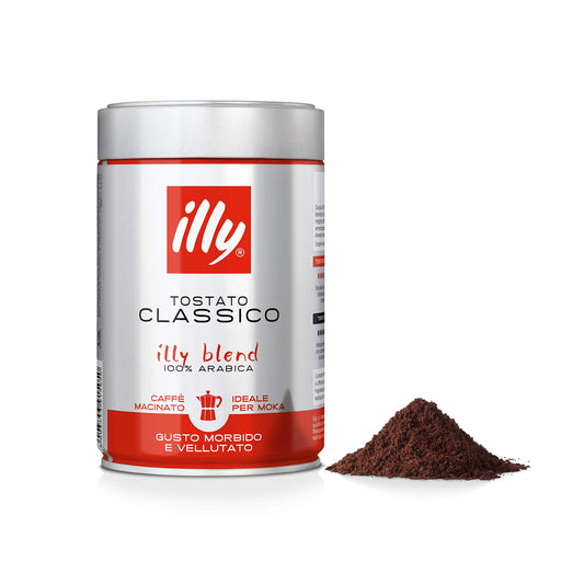 illy Tostato Classico Caffè Macinato Moka, 12 Barattoli da 250 g