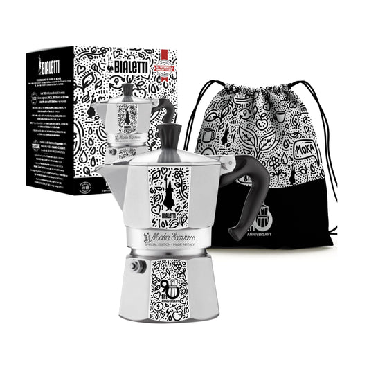 BIALETTI Moka Express Anniversary 3 Tazze | Caffettiera in Alluminio Celebrativa 90th Anniversario