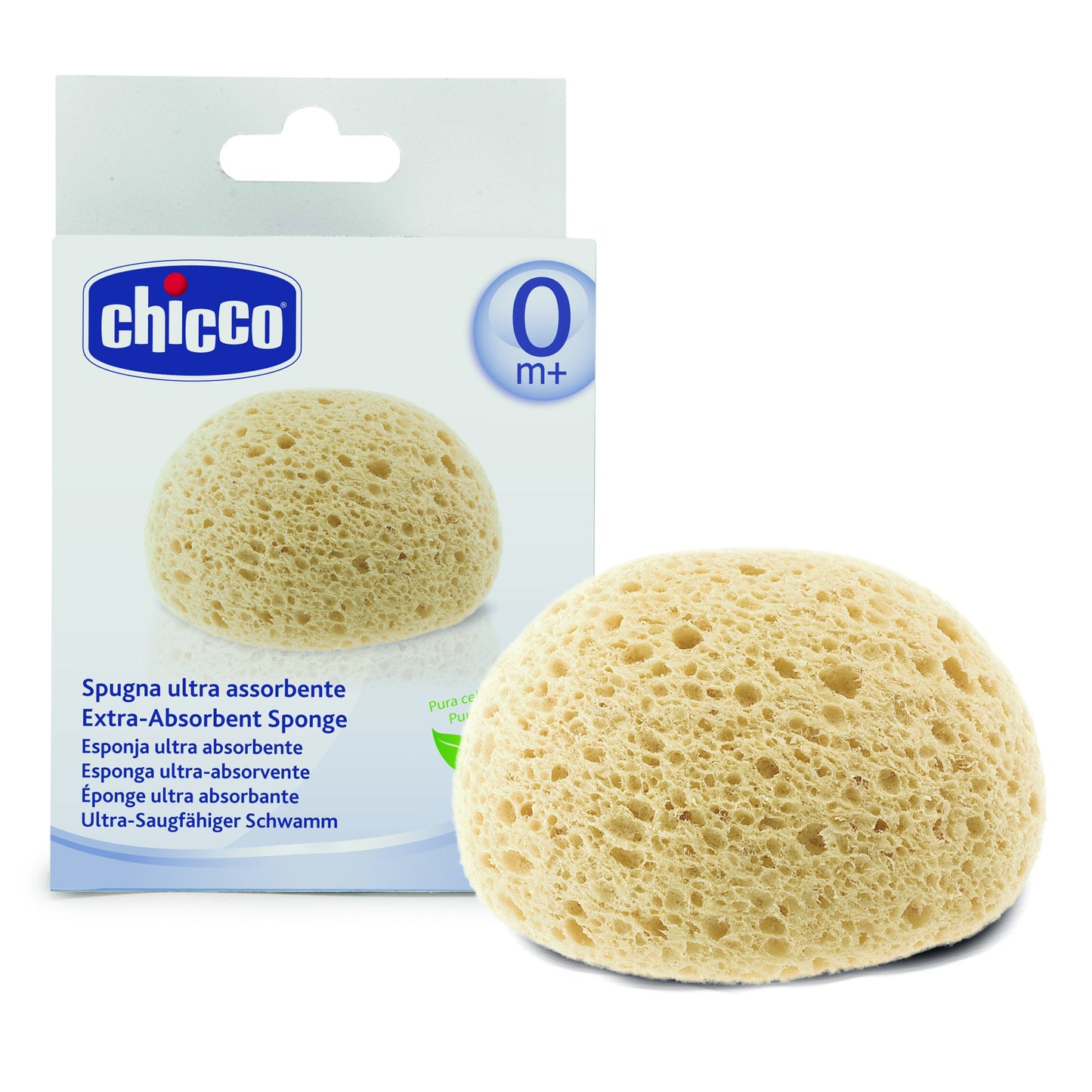 Chicco Spugna Ultra Assorbente, Spugnetta Neonato Bagnetto, Spugna Bambini, 0m+