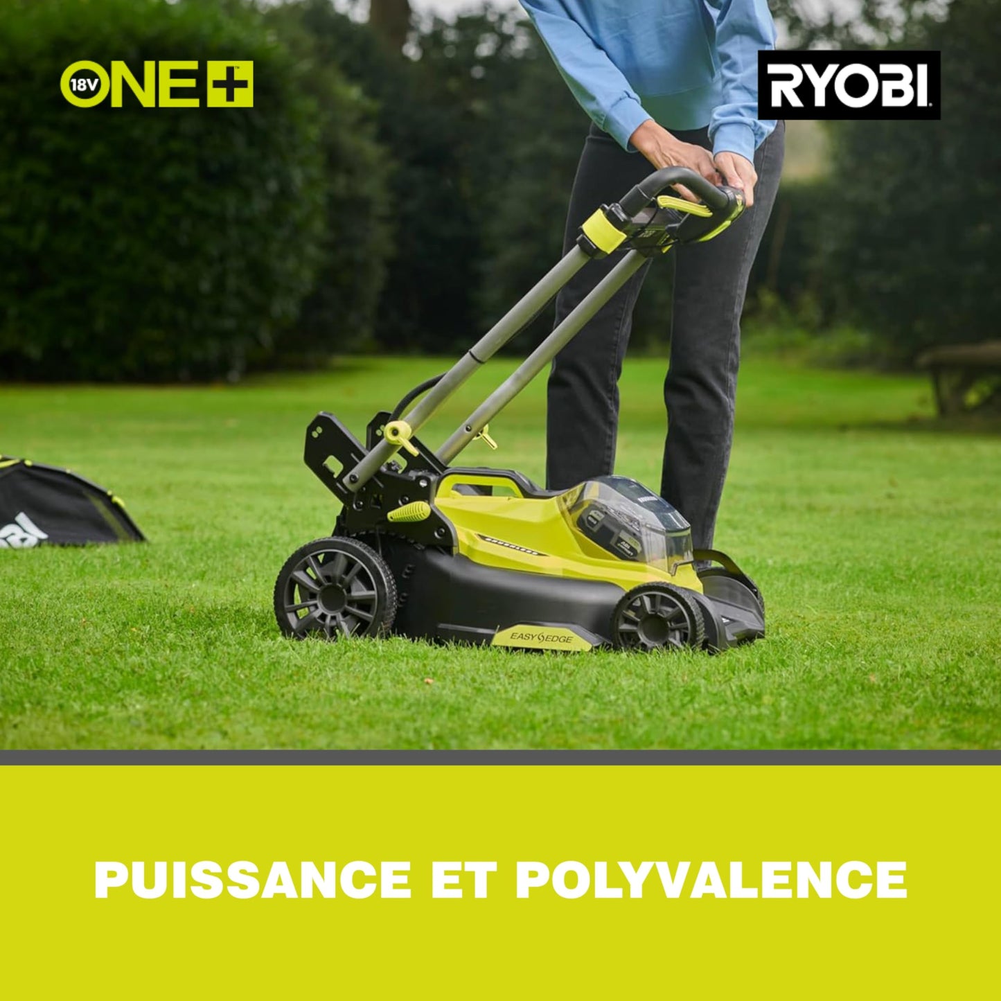 Ryobi RY18LMX40C-150 Rasaerba a Batteria 18V ONE+, Larghezza di Taglio 40 cm, Motore Brushless, Batteria 5.0 Ah Inclusa