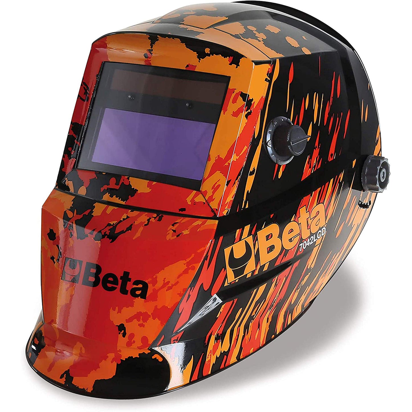 Beta 7042LCD Maschera LCD ad oscuramento automatico, per saldatura ad elettrodo; MIG/MAG; TIG e plasma. Alimentazione a celle solari e batterie al litio per una durata eccezionale del filtro LCD