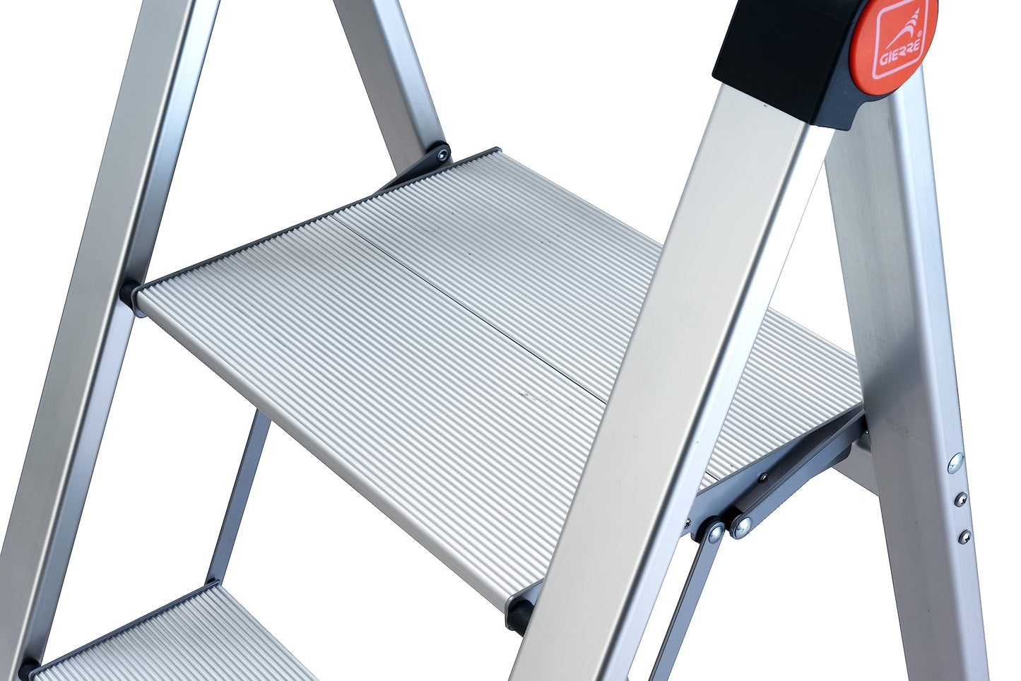 GIERRE BS200 Sgabello con Parapetto Alto in Alluminio SLIMSTEP 2 gradini | Scaletta Ultra Slim Sottile Minimo Ingombro