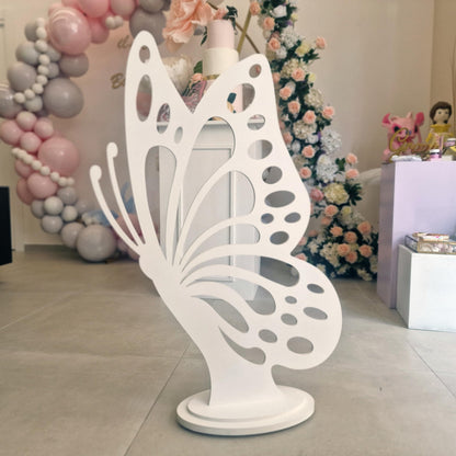 Farfalla da 1 Metro | Struttura per Allestimenti Party, Sagoma in Legno spessore 8mm con Solida Base | Backdrop per Scenografie e Weddind