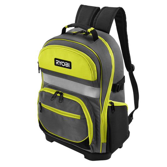 RYOBI - Zaino (32 x 47 x 16,5 cm) Capacità: 20 kg - Materiale della borsa: poliestere 600 denari - Materiale delle tasche: poliestere 1680 denari - Base rinforzata e impermeabile - RSSBP1