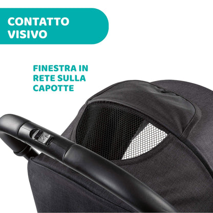 Chicco Trolley Me Lightweight Stroller from 0 Months to 15 kg, Reclining and Folding Stroller with Trolley Function, Compact Folding, Rain Cover and Extendable Canopy, Stone