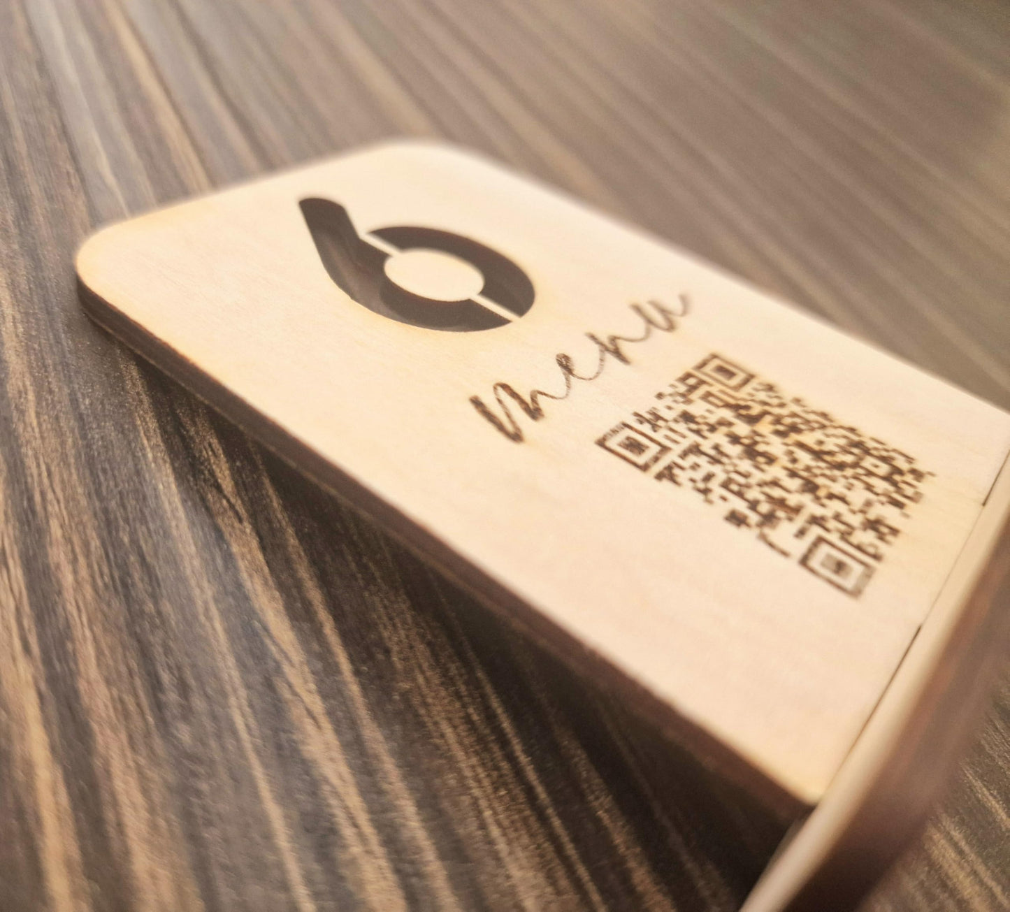 Segnatavolo Numerato in Legno 80x60mm per Ristotante Pizzeria | Segnatavoli Personalizzabili con Logo o Codice QR menù Digitale