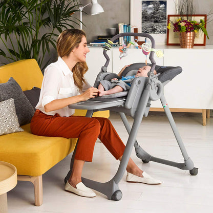 Chicco, Polly Magic Relax Seggiolone Pappa per Bambini 0 Mesi - 3 Anni, Grigio, 580.0 X Mm X 900.0 X Mm X 285.0
