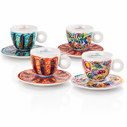 Illy Art Collection Sol Calero | 25366 Un Set da 4 Tazze Espresso, Numerate e Firmate dall'artista