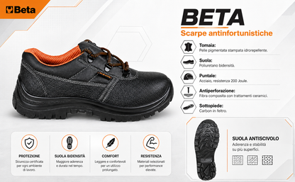 BETA, Chaussures Basses Cuir Noir (S3) C/lam CK 47, Gris