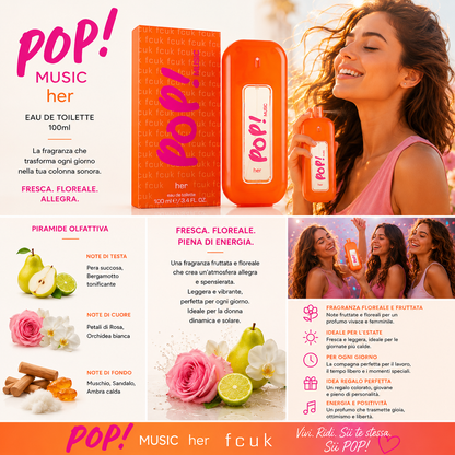 FCUK - Profumo da Donna Pop Music 100ml, Eau de toilette