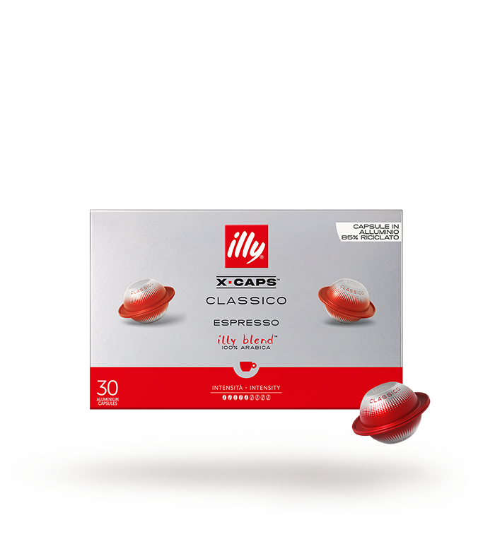ILLY X-CAPS Caffè Espresso in Capsule di Alluminio, 100% Arabica, Gusto Morbido, 120 Capsule Cassico, Intenso o Decaffeinato