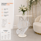 Alzata Butterfly, Tavolino in Plexiglass, Design a Farfalla, Bianco, Made in Italy, per Showroom ed Eventi, Wedding e Allestimenti