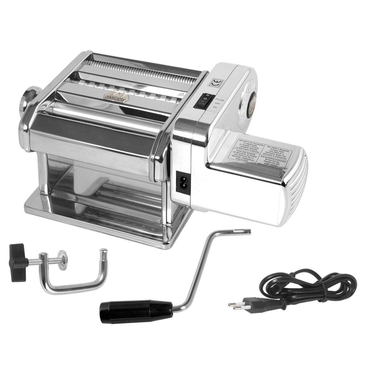MARCATO Ampia 180 mm Motor Sfogliatrice Cromo Pasta Maker ITALY+ PastaDrive 220V
