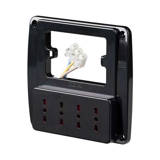 ROSI RS94131 Emilia Smart Multipresa da Parete Nero 4 Prese Bivalente 16A 250V