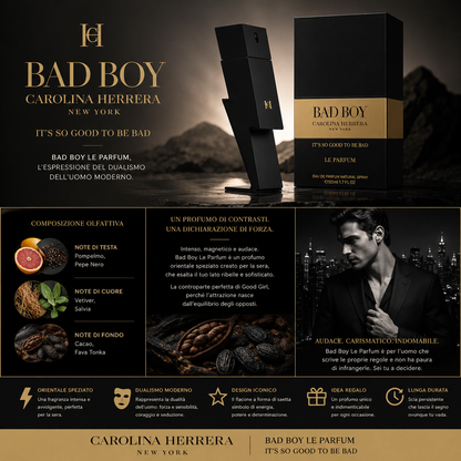 Profumo Uomo Carolina Herrera Bad Boy Le Parfum Eau de Parfum 50ml Spray