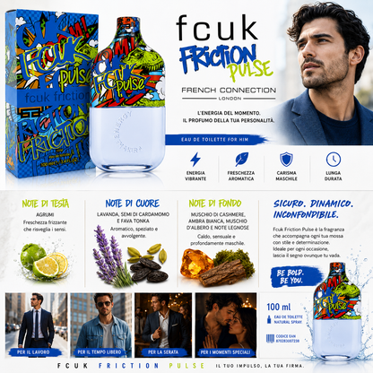 Fcuk Friction Pulse Profumo Uomo Eau de Toilette 100ml