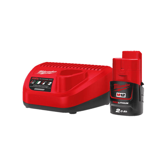 MILWAUKEE | M12NRG-202 | ENERGY PACK 12V | 1 Batteria 2.0Ah Li-ion + Caricabatterie C12 C