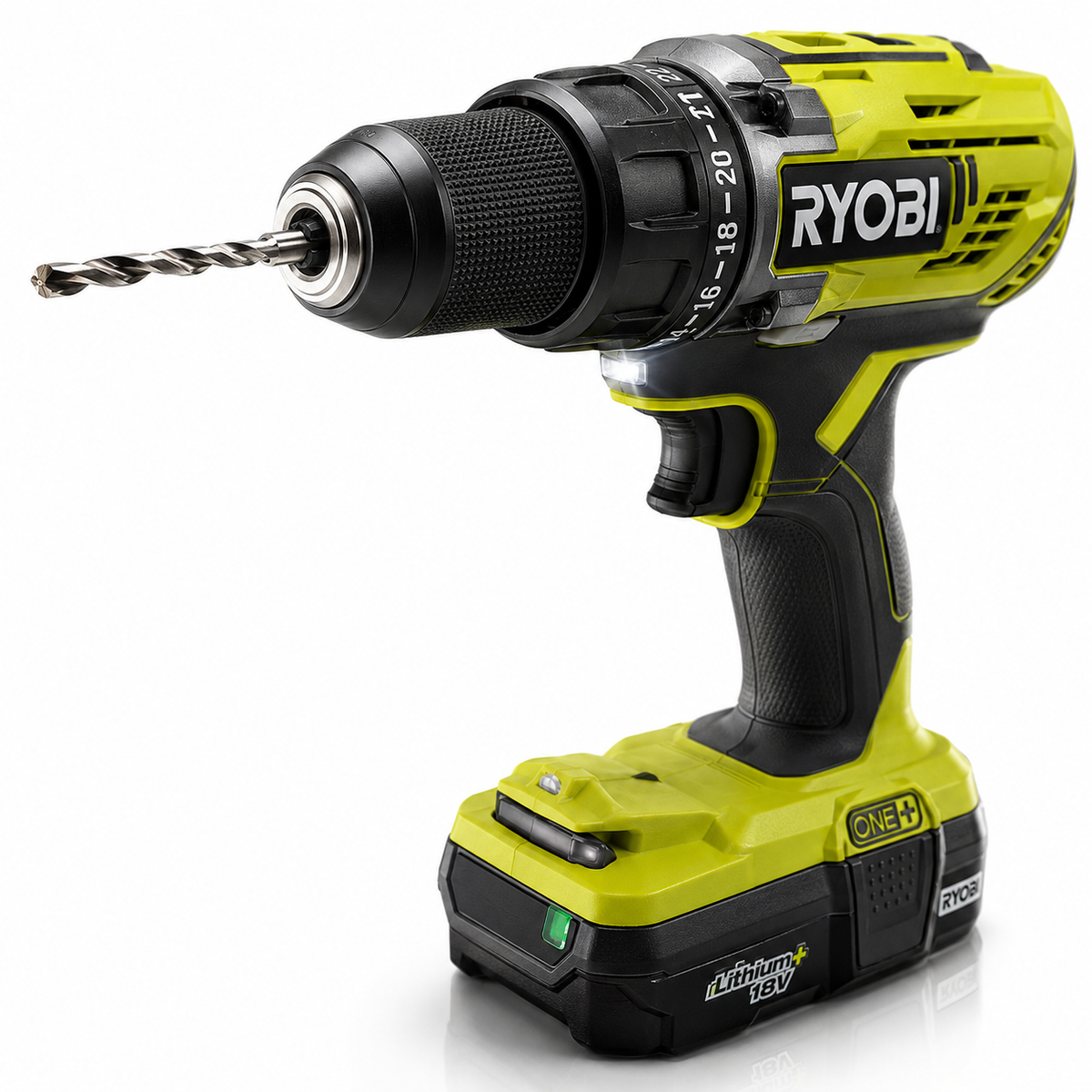 RYOBI R18DD3 Trapano Avvitatore 18V a Batteria, Con Valigia + 100 Accessori Inclusi | 2 Batterie 2,0Ah e Caricabatterie Rapido