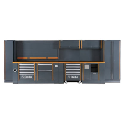 BETA RSC55 Arredo Officina Combinazione Completa con Banco Lavoro, Pensili e Casestti