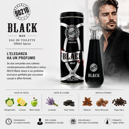Profumo Uomo Beverly Hills 90210 Black Eau de Toilette 100ml Spray