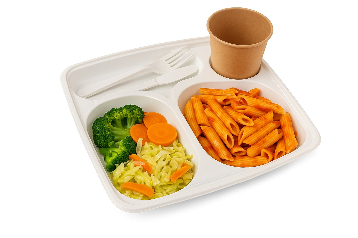 400 Disposable Trays 4 Rigid Plastic Compartments Disposable Tray 36x24cm